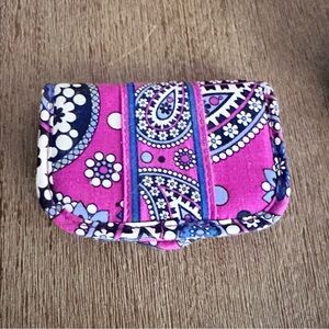 Vera Bradley Boysenberry Purple Paisley Magnetic Folding Pouch Wallet Two Pocket
